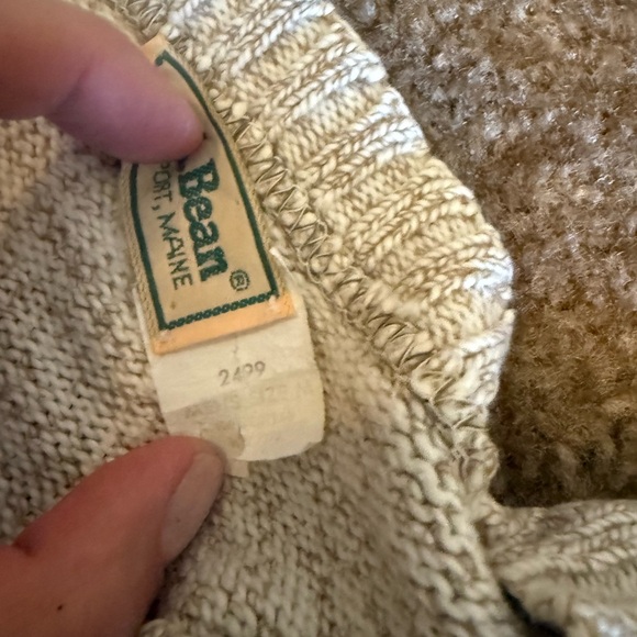Vintage L.L. Bean Beige /cream Knit cotton sweater - unisex - Picture 3 of 8